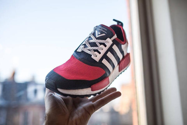 White Fleck 3M Reflective Flat Laces